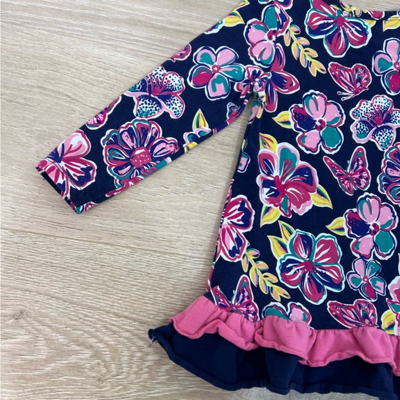 Simply Southern Floral Long Sleeve Ruffle Top - Picture 10 of 11